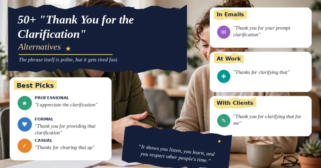 50+ “Thank You for the Clarification” Alternatives