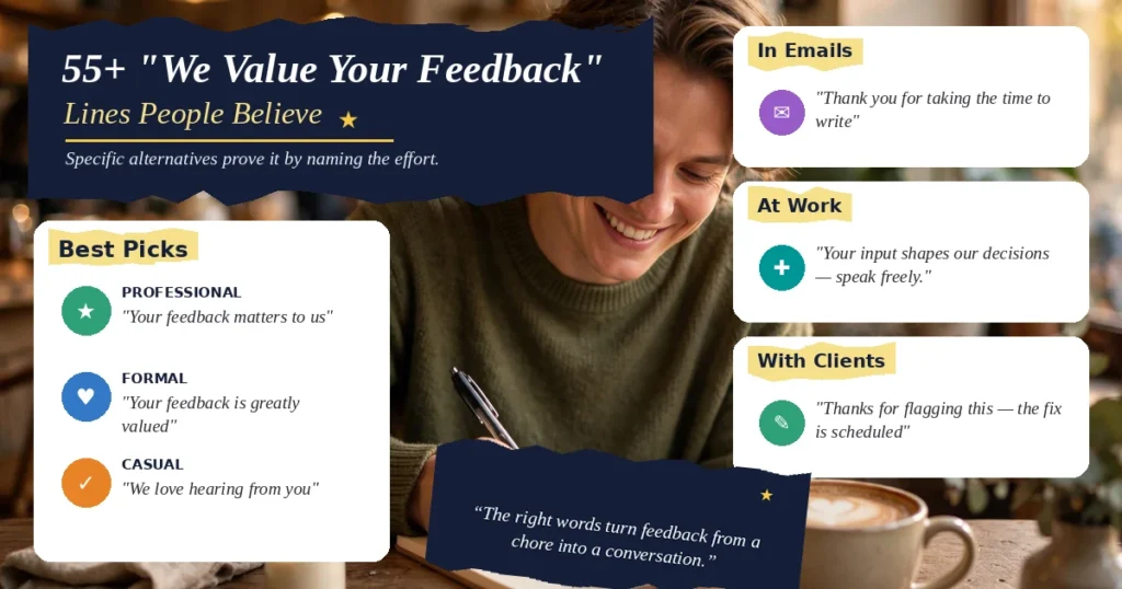 55+ “We Value Your Feedback” Lines People Believe