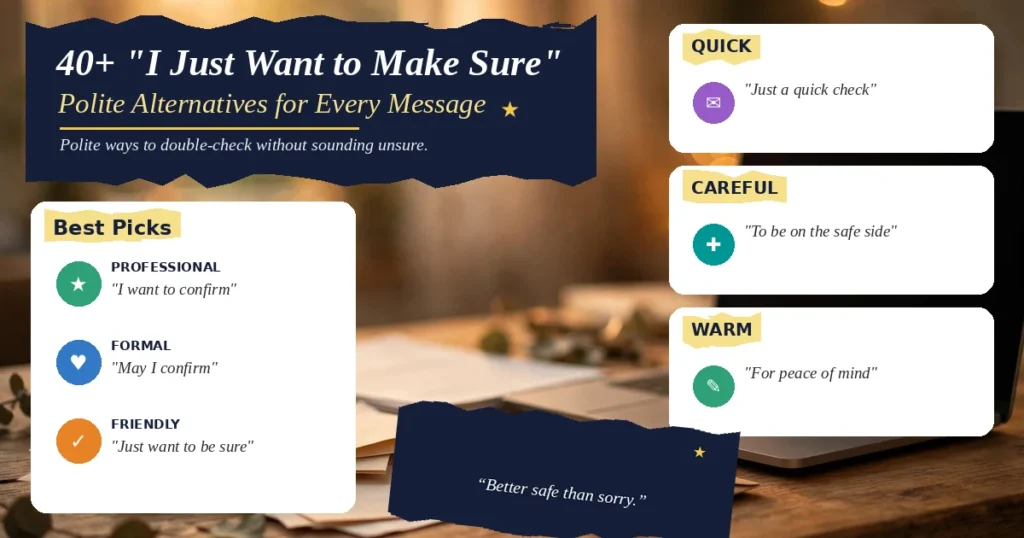 40+ "I Just Want to Make Sure" Polite Alternatives