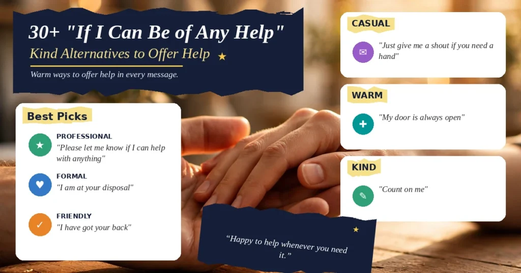 30+ "If I Can Be of Any Help" Kind Alternatives